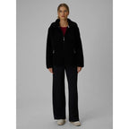 Women's loose sherpa fleece with stand-up collar 4F 4FWAW26TFLEF463-20S