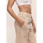 CASALL Aria Turn Up Straight Jogger Women's Pants, Beige