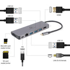 GEMBIRD MULTI ADAPTER USB TYPE-C 5IN1 HUB, HDMI, CARD READER, LAN, PD - 100W) Kable i adaptery/Adaptery, przejściówki Your Sports Performance