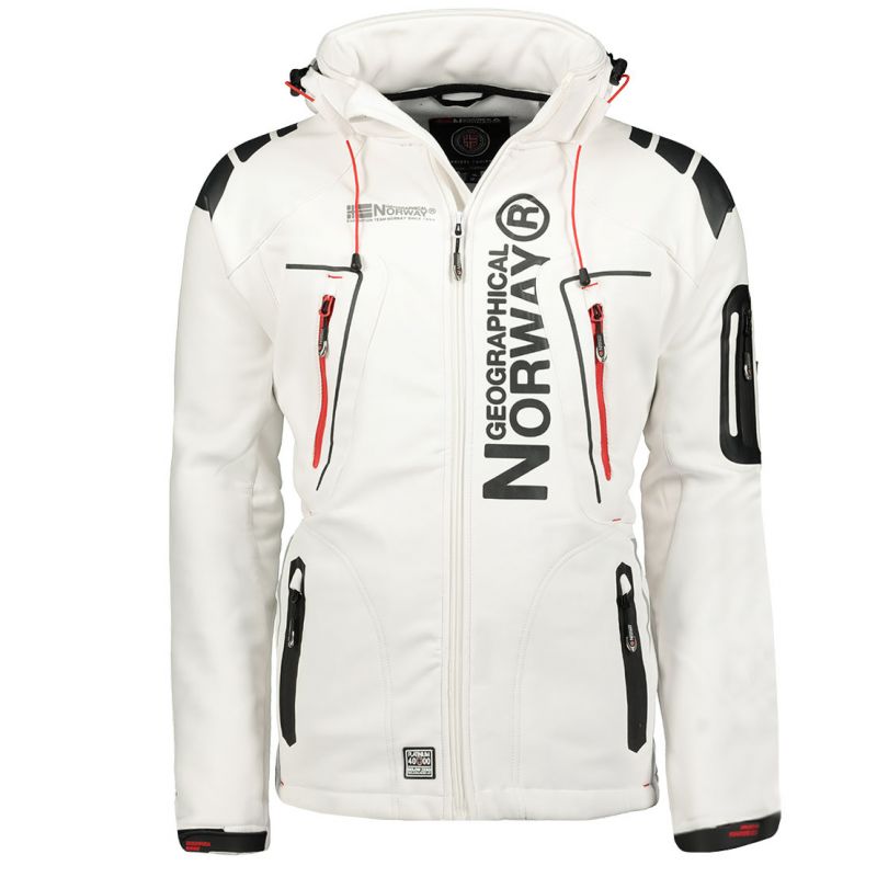 Geographical Norway Techno MEN 056 BS3 men's sports jacket, quick-drying, with hood, white (WU1060H/GN) In preparation Your Sports Performance