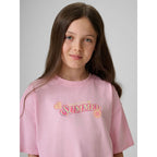 Girls' boxy T-shirt with print 4F 4FJRAW26TTSHF4324-056S