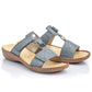 Comfortable women's flip-flops with Velcro, blue, Rieker 60885-12 Rieker