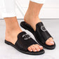 Comfortable flip-flops with rhinestones S.Barski W OLI258A, black Footwear/Lifestyle/S.Barski Your Sports Performance