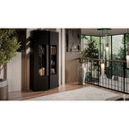 MICHELLE 2D display cabinet 86x35-47xH180 black/viking oak Bufety i witryny/Bufety i witryny na drewnianej podstawie Your Sports Performance