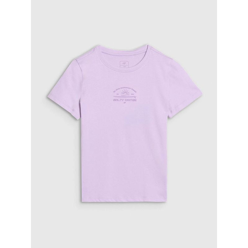 Girls' regular printed T-shirt 4F 4FJWSS25TTSHF1871-52S *Kategoria tymczasowa Your Sports Performance