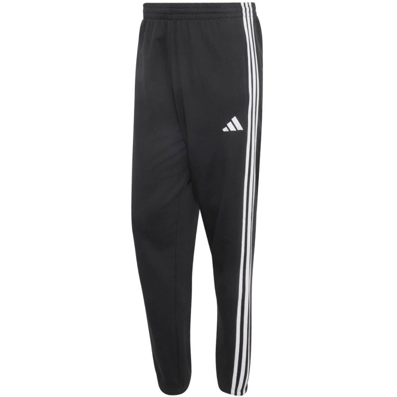 Men's adidas Essentials 3-Stripes Fleece Tapered Cuffed Pants Black KY6526