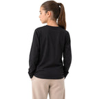 Longsleeve T-shirt for girls 4F F460 deep black 4FJWMM00TLONF460 20S