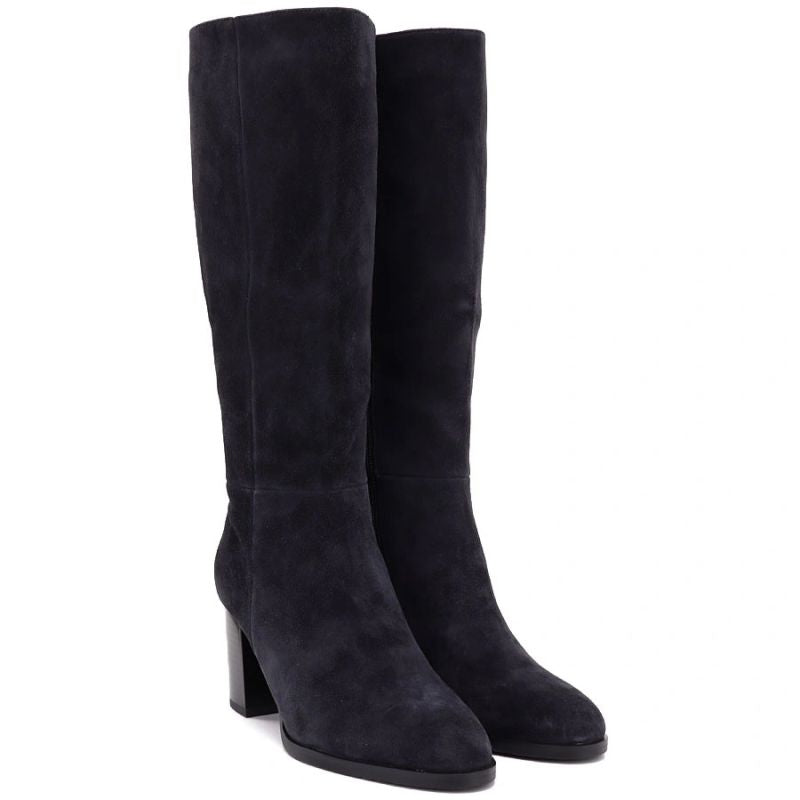 Grey Leather Heeled Women’s Boots Vinceza 67049