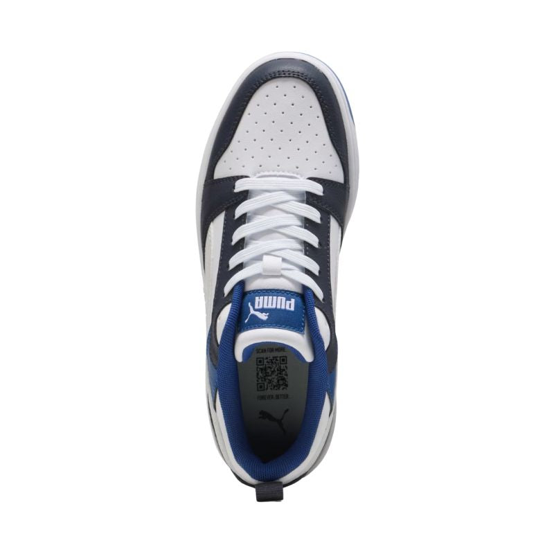 Puma Rebound V6 Lo Mid kids' shoes white and blue 393833 28 Puma
