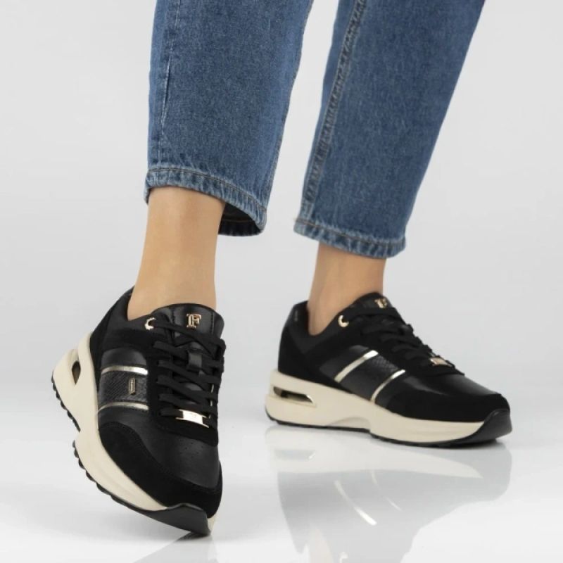 Women's leather shoes, sneakers, black Filippo DP7772 Filippo