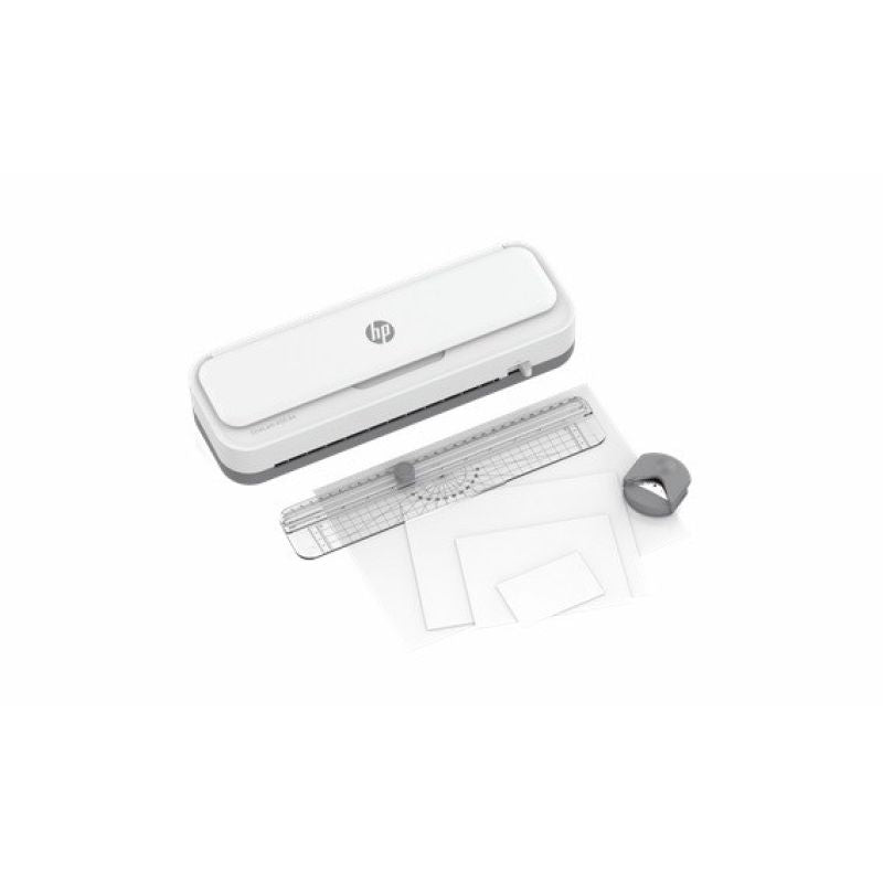 HP ONELAM Laminator 400 A4, cold/hot, integrated trimmer, corner rounder, speed 40cm/min + 15 pouches: 3xA4, 4xA5, 4xA6, 4xB-CARD, white Urządzenia biurowe/Laminatory Your Sports Performance