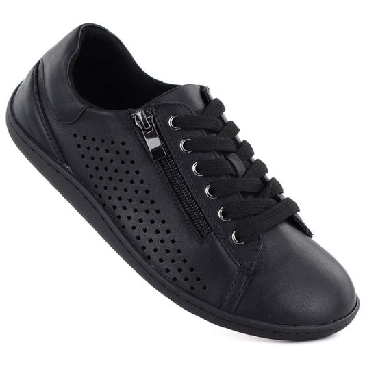 Women's leather barefoot shoes, openwork, black, Gino Fabiani OL38-6 Gino Fabiani