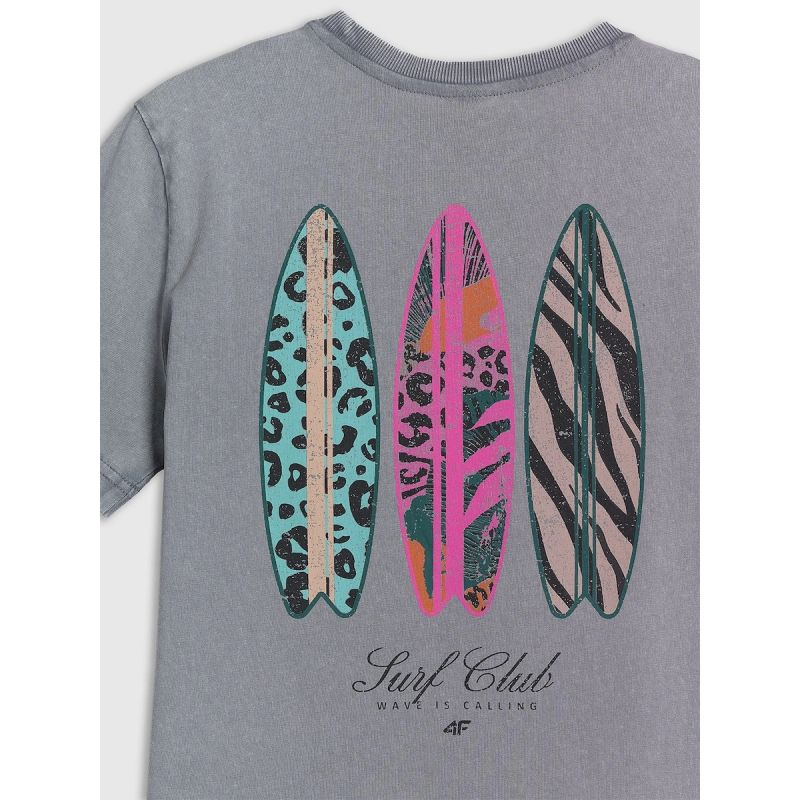 Women's relaxed printed T-shirt 4F 4FRSS26TTSHF4515-27S 4f