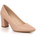 Women's nude pumps with a block heel Sergio Leone PB414 Footwear Your Sports Performance