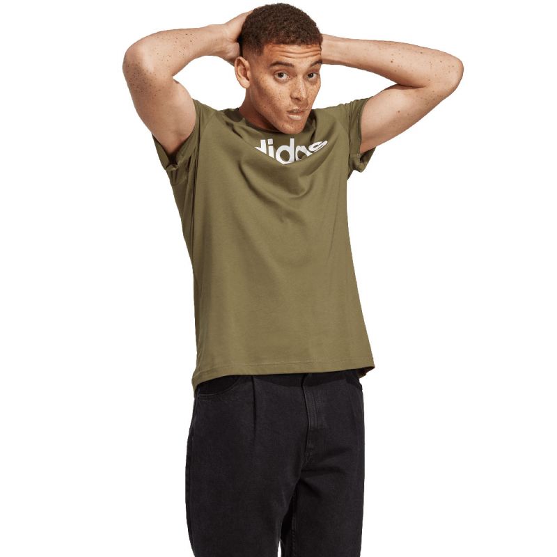 adidas Essentials Single Jersey Linear Embroidered Logo Tee M IC9280 Clothing/Training Adidas