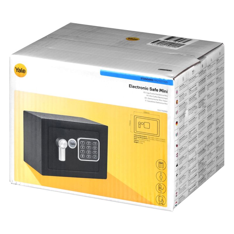 Yale Mini Electronic Safe Black YSV mini basic safe black In preparation Your Sports Performance