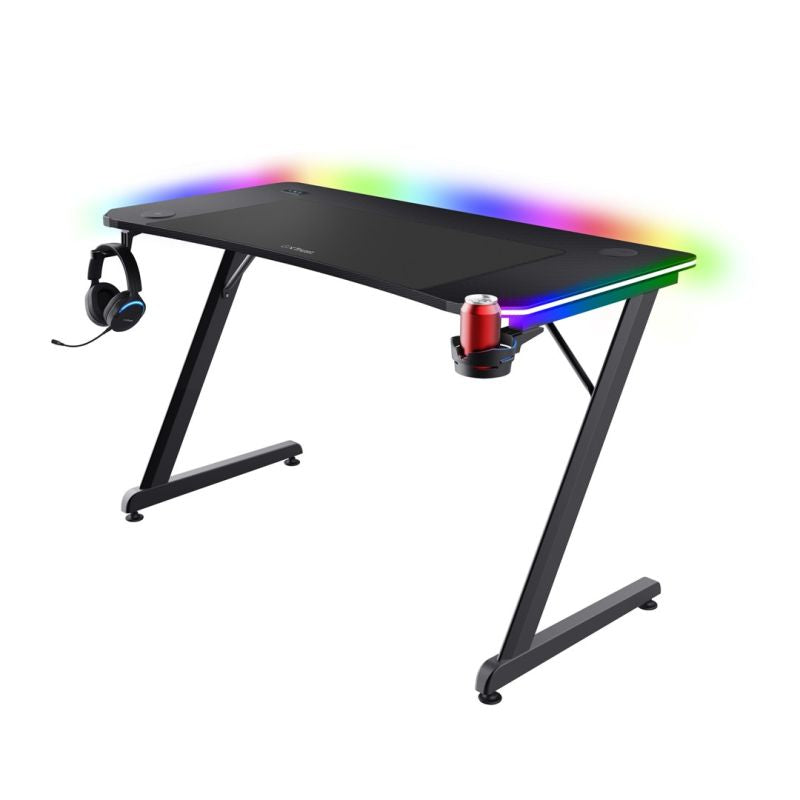 TRUST GXT 710 LUMINUS PRO RGB Gaming Desk Gaming PC/Stoliki i biurka Your Sports Performance
