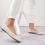 Rieker W RKR649 comfortable leather openwork shoes, white Footwear/Lifestyle/Rieker Your Sports Performance