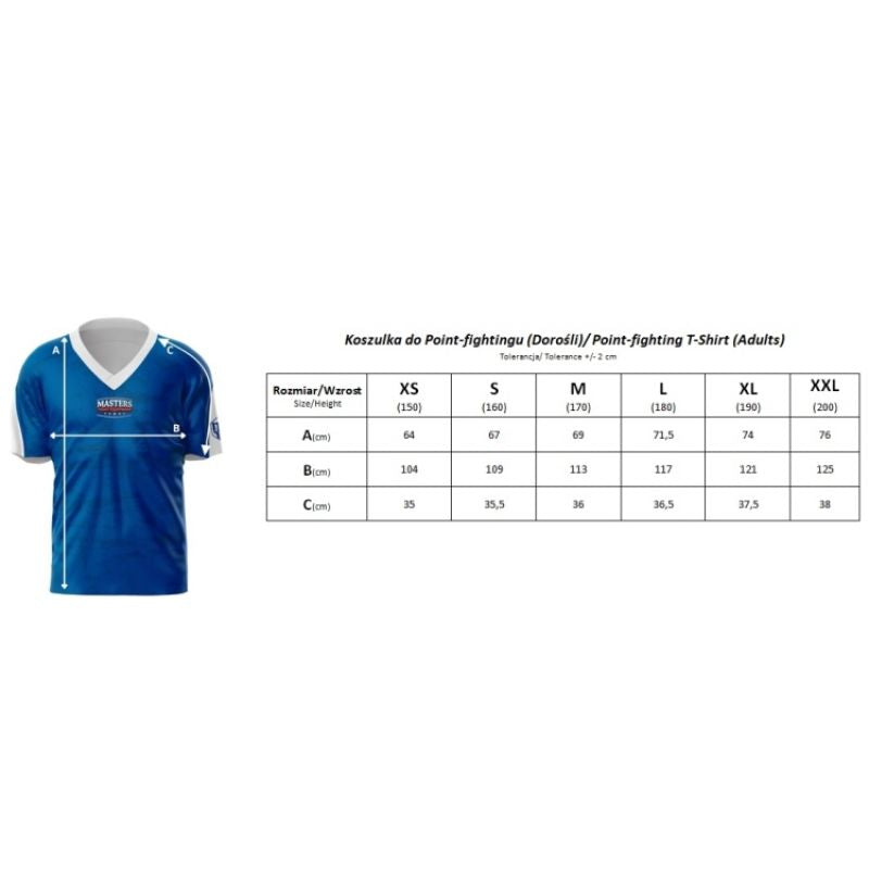 MASTERS point-fighting t-shirt (WAKO APPROVED) In preparation Your Sports Performance