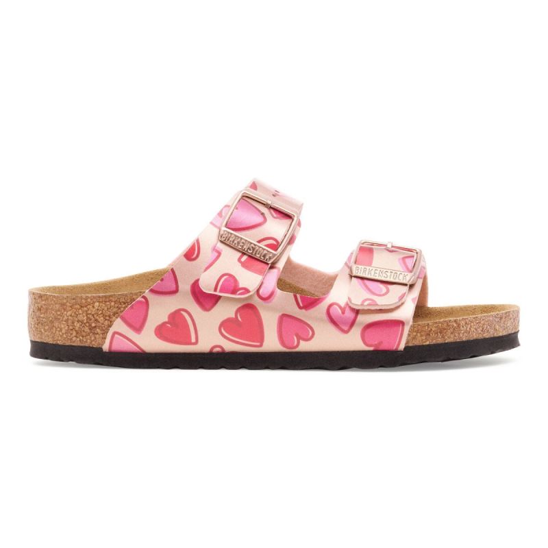 Birkenstock ARIZONA KIDS BS 1030434 ELECTRIC METALLIC COPPER HEARTS flip-flops (standard width) Birkenstock