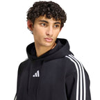 Men's adidas Essentials 3-Stripes Fleece Hoodie Black KY6602