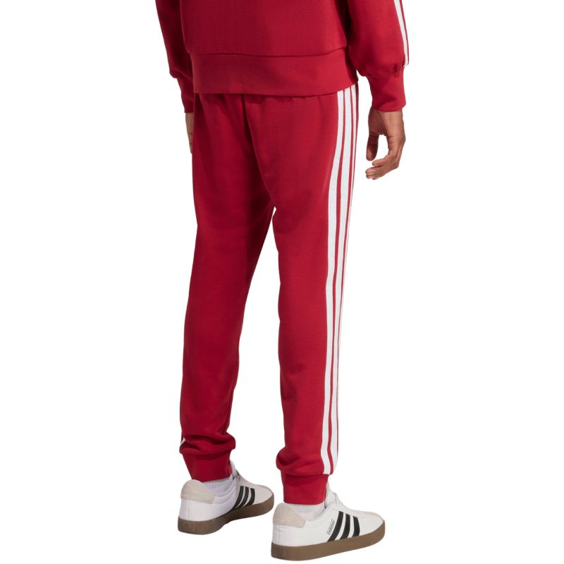 Men's adidas Essential 3-Stripes French Terry Burgundy Pants KR2702