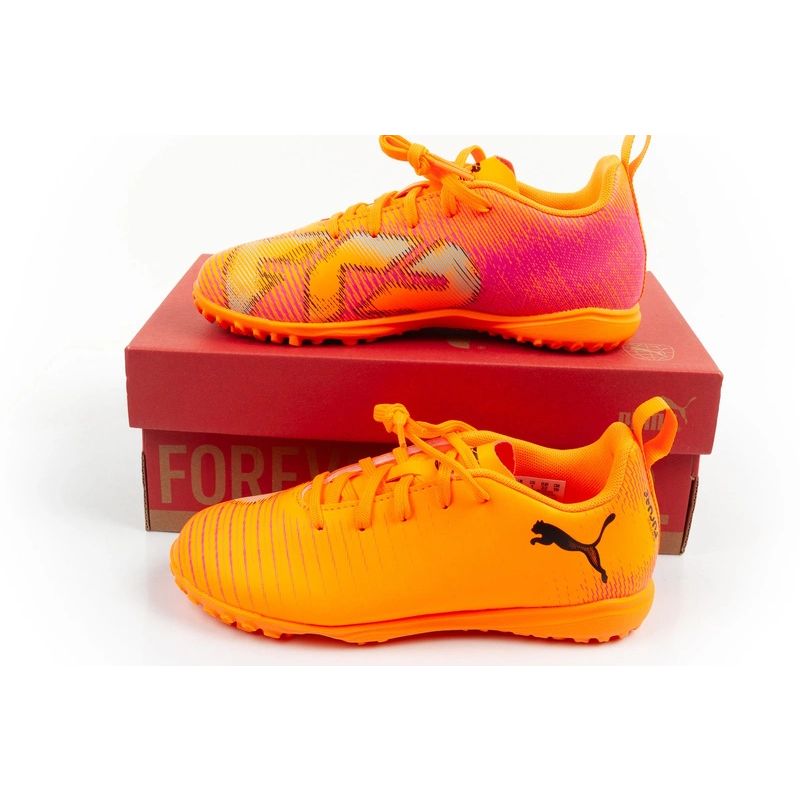 Puma Future 8 Play TT children's turf sports shoes, orange