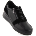 Sergio Leone PB236-S women's leather wedge sneakers, black Footwear Your Sports Performance