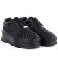 Women's sneakers on the platform, openwork, black Goe TT2N4043 Goe