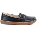 Women's leather moccasin shoes, wide, black, Potocki JE19507