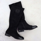 Women's patent suede boots, black, M.Daszyński MR2251-19 Footwear Your Sports Performance