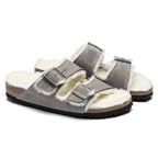 Birkenstock Arizona Shearling Stone Coin Women's/Men's Insulated Flip-Flops Suede with Lambswool Regular Wide (1017402) Footwear/Lifestyle/Birkenstock/Klapki/chodaki Birkenstock