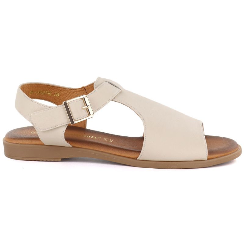 Beige women's leather sandals Cambell 19391 Cambell