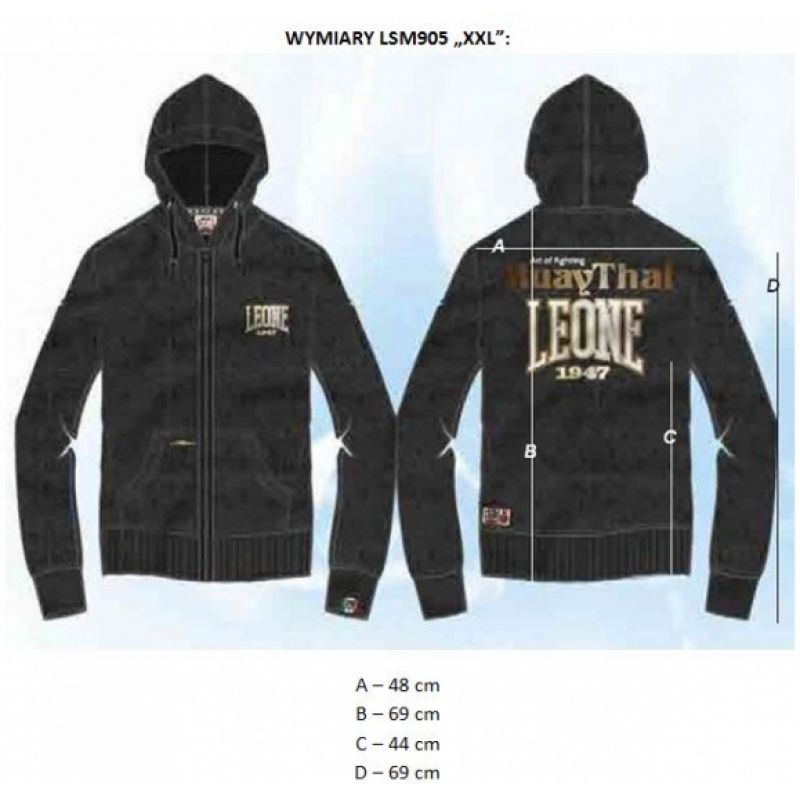 Men's sweatshirt LEONE LSM905/S16 black XXL In preparation Your Sports Performance