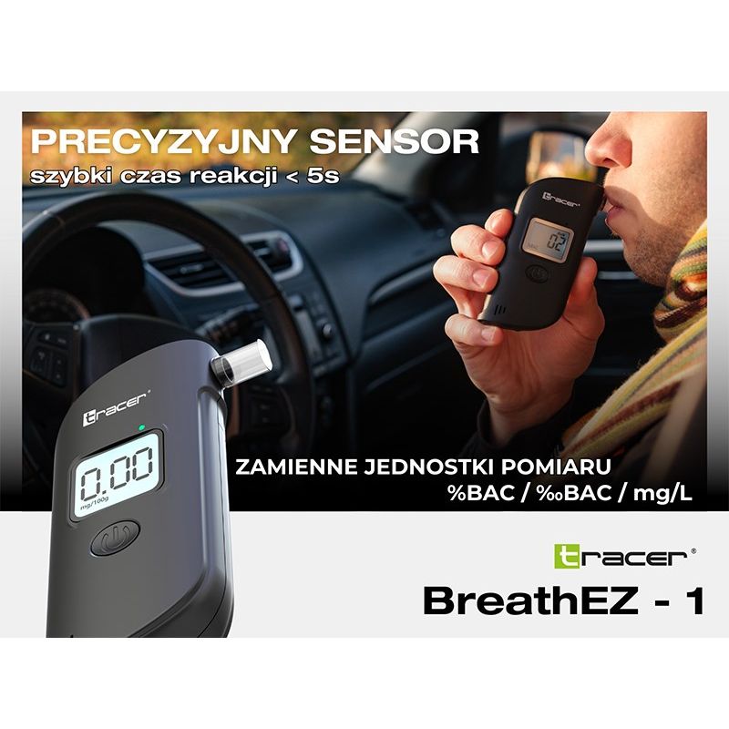 TRACER EZ-1 SEMICONDUCTOR BREATHALYZER TRAALC47556 Elektronika i akcesoria/Alkomaty Your Sports Performance