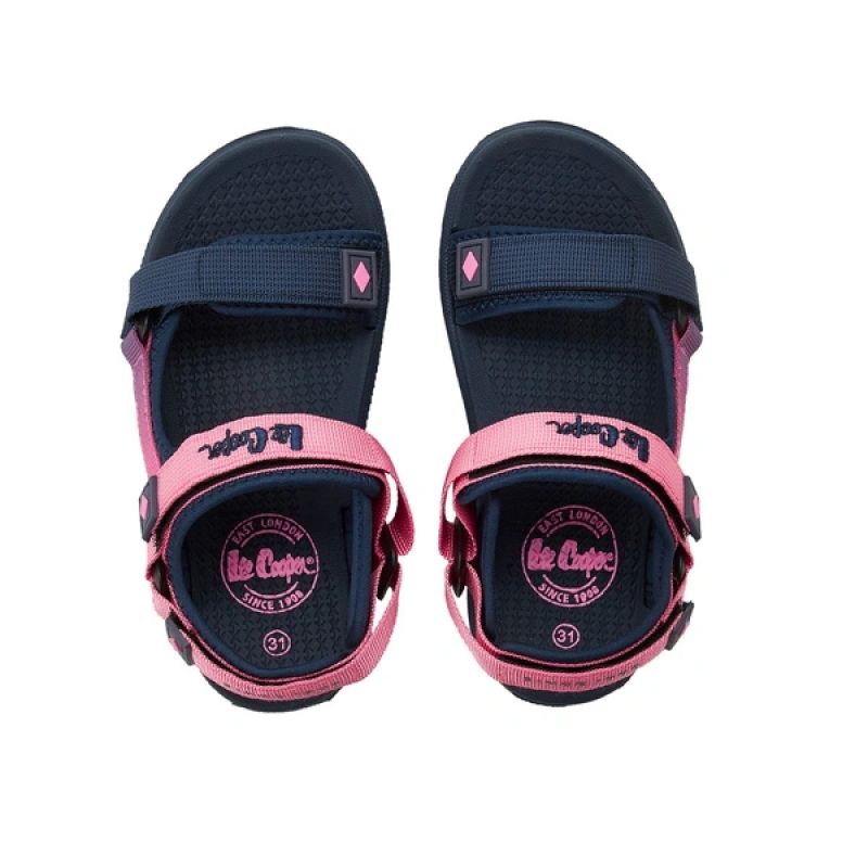 Lee Cooper children's shoes girls velcro sandals for summer beach navy blue pink Lee Cooper