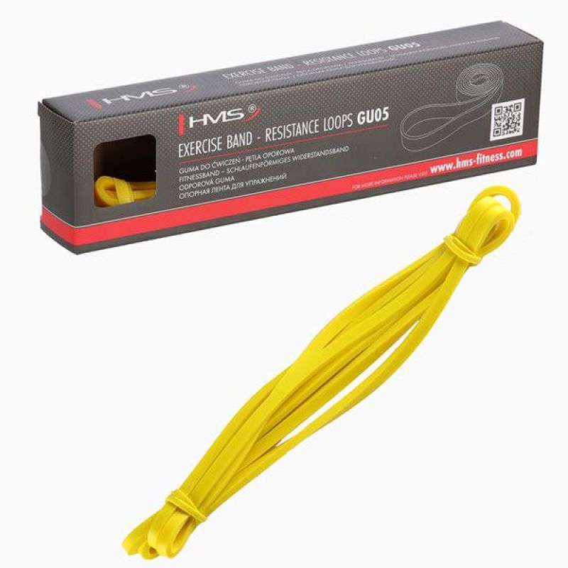 Exercise rubbers HMS GU05 YELLOW 6.4 x 4.5 x 2080 MM 17-33-020 Accessories/Training equipment Your Sports Performance