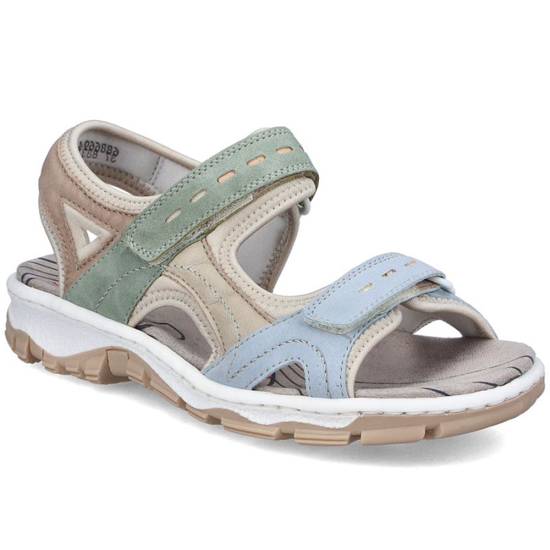 Comfortable women's sports sandals with Velcro colorful Rieker 68866-94 Rieker