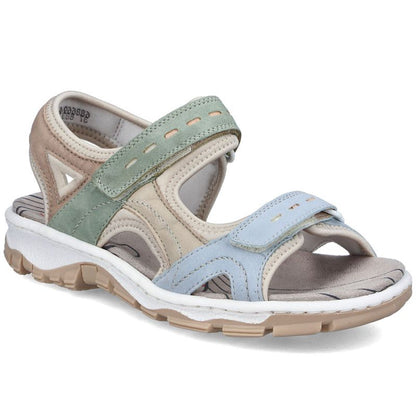 Comfortable women's sports sandals with Velcro colorful Rieker 68866-94 Rieker