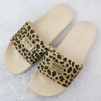 Women's leopard print beach flip-flops for the pool, beige SS274715 Footwear Your Sports Performance