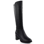 Black Sergio Leone KZ25224-S women's leather high-heeled boots Footwear Your Sports Performance