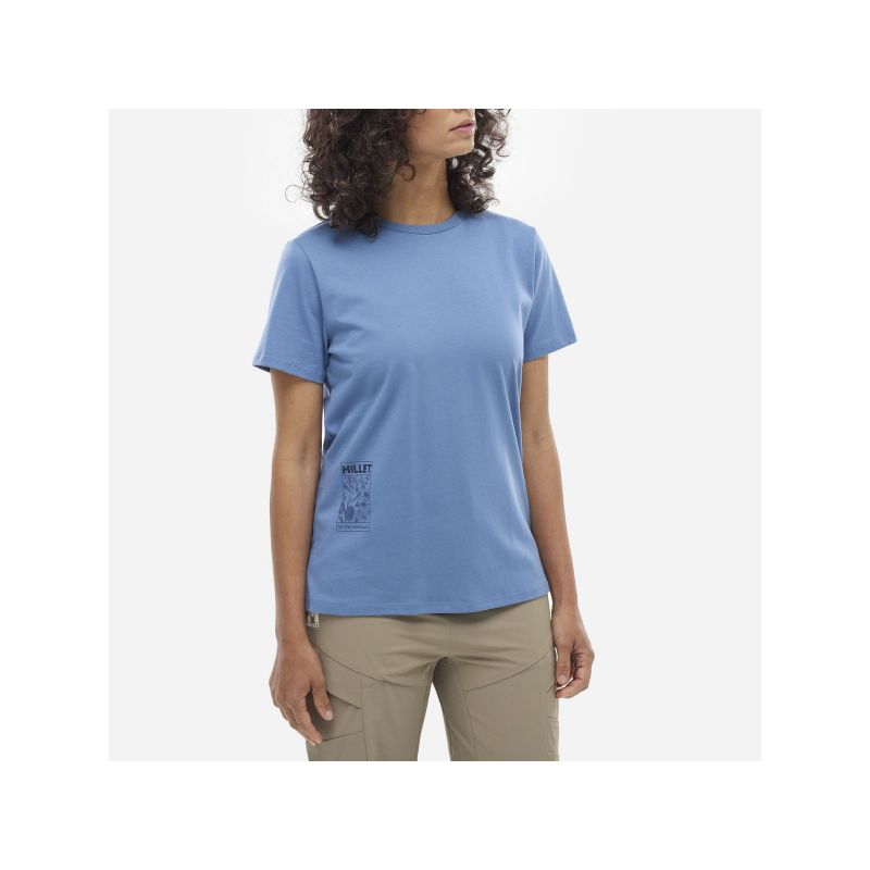 MILLET Chamonix Flower Ts Ss W Women's T-shirt Blue