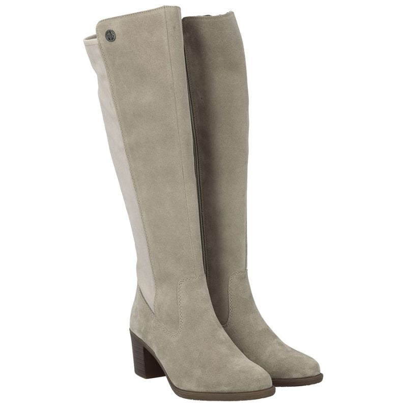 Women's leather insulated high-heeled boots, beige, Rieker Y2050-60
