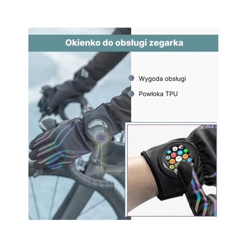 Rockbros Winter Cycling Gloves Black 2XL Rockbros/Odzież Rowerowa/Rękawiczki/Zimowe Your Sports Performance