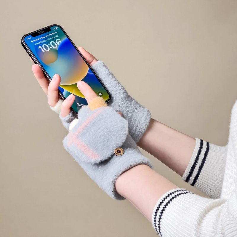 Women's/children's winter phone gloves - gray Hurtel