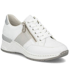 Women's sneakers with zipper, white, Rieker N4322-80 To be categorized Your Sports Performance