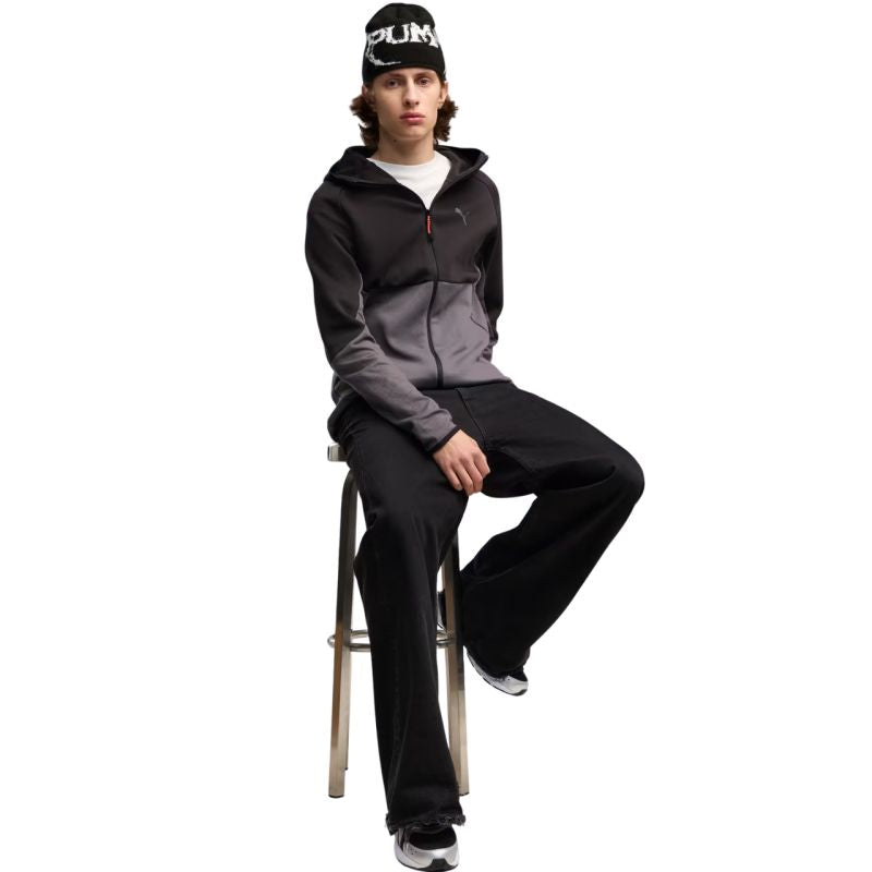 Men’s Puma Tech Slim Elevated black-grey hoodie 693951 34