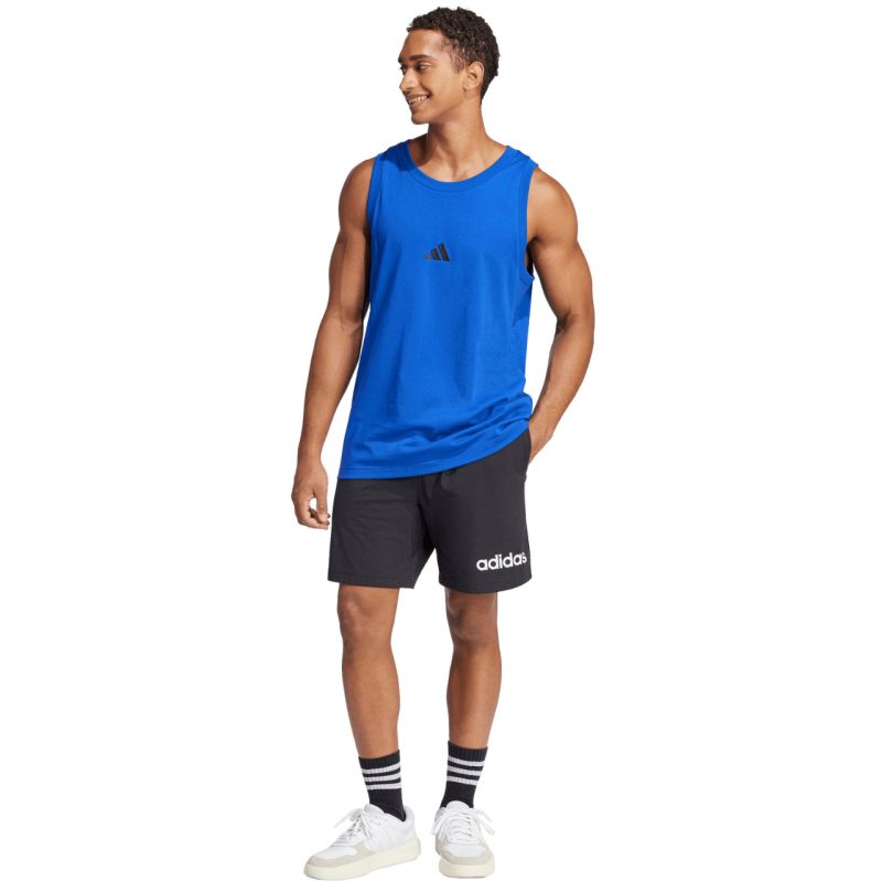 Men's adidas Essentials Small Logo Tank Blue JE8978