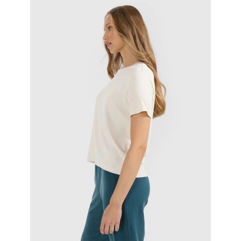 Women's ribbed knit t-shirt with modal 4F 4FRAW25TTSHF3282-12S *Kategoria tymczasowa Your Sports Performance