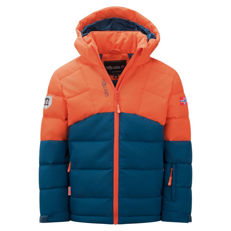 Trollkids Kids Gryllefjord Waterproof Winter Jacket Orange/Blue (365-428) In preparation Your Sports Performance